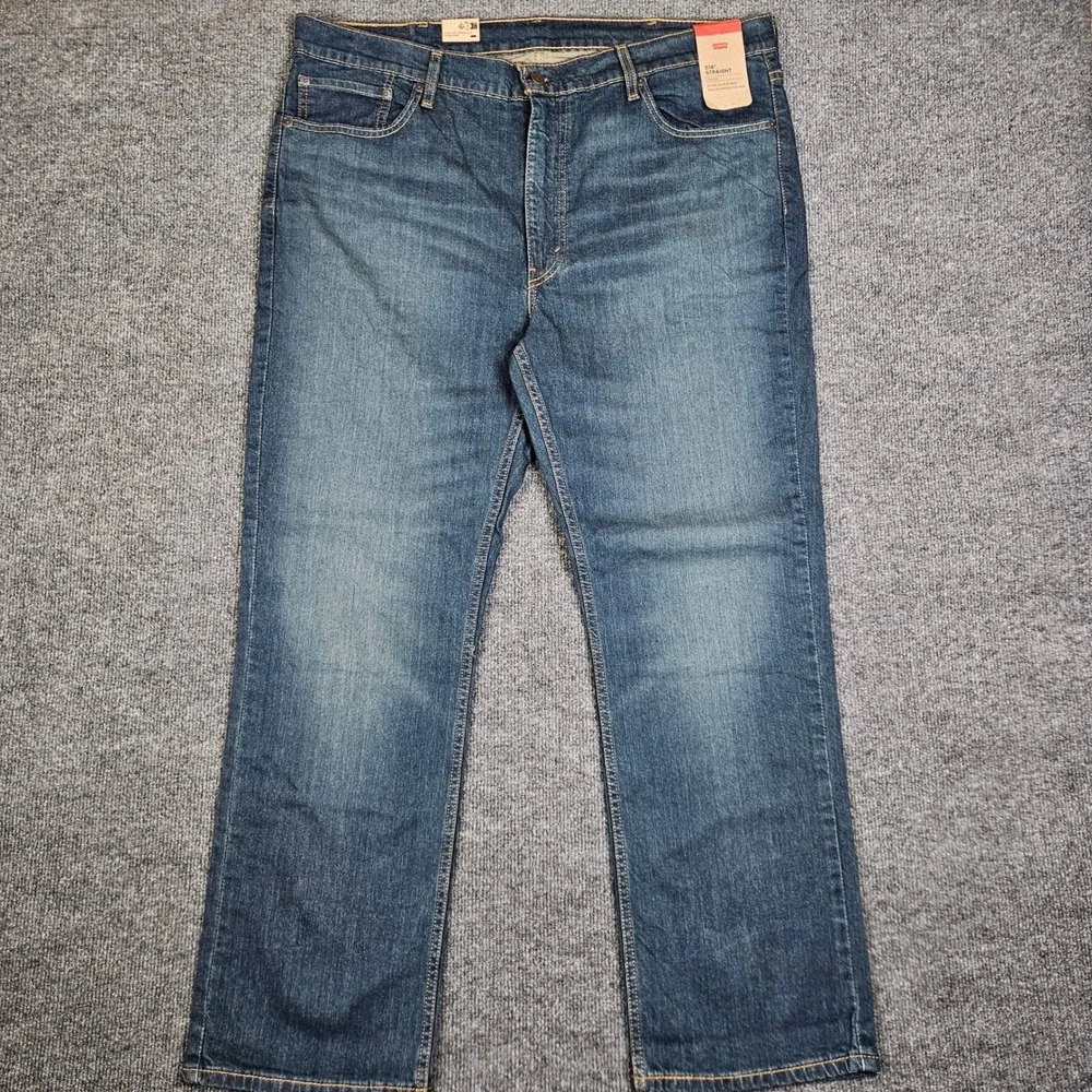 Levis 514 Jeans Men's 40x30 Straight Fit Stretch Dark Wash Denim NEW Casual Blue - Picture 1 of 13